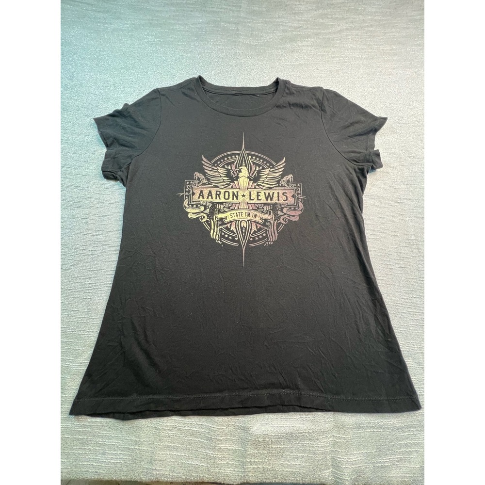 Aaron Lewis State Im In Tour T-Shirt Black Graphic Concert Tee Mens Size Large